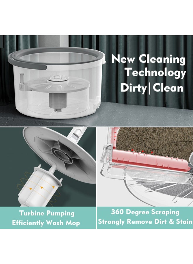 PAACHU 360° Flat Spin Mop with Bucket – Durable Design, Adjustable Handle, Microfiber Pad-2.5L - Image 4